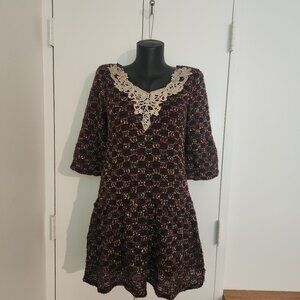 Axes Femme Antique purple lace layered dress size Med